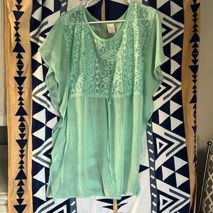 Teal bathing suit cover up